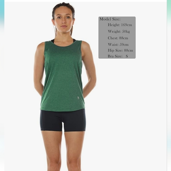 Icyzone Green Twist Backless Athletic Work Out Tank Top Womens Medium - Picture 2 of 7